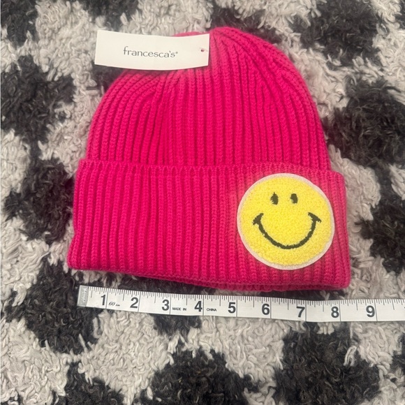 Francesca's Collections Pink Smiley Face pink Beanie- fun for all ages😀zoom in: - Picture 4 of 7